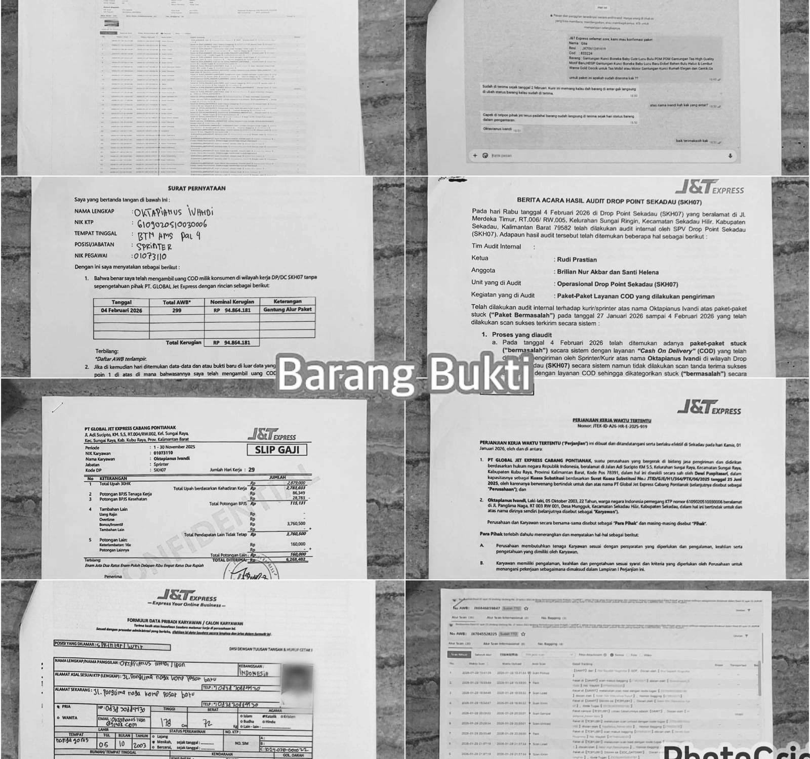Barang Bukti. (Dok. Polres Sekadau)