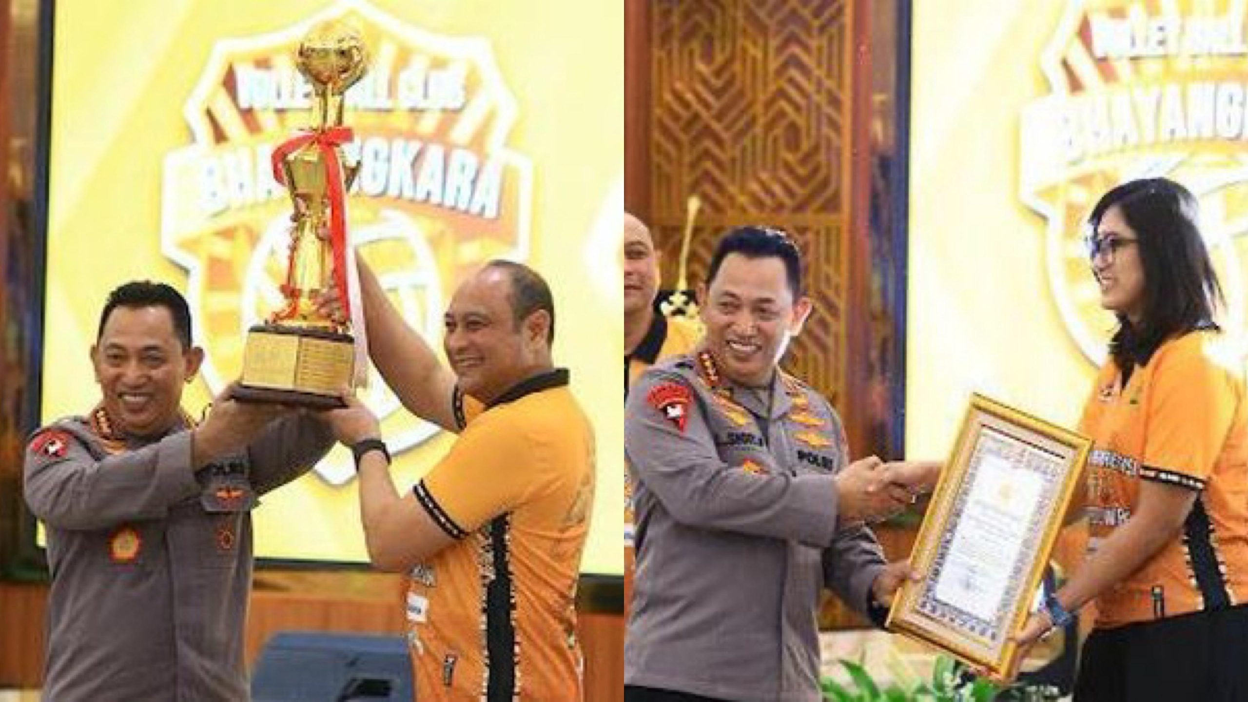 Kapolri Berikan Penghargaan kepada Tim Voli Bhayangkara Presisi dan Popsivo Polwan atas Prestasi di Proliga 2024