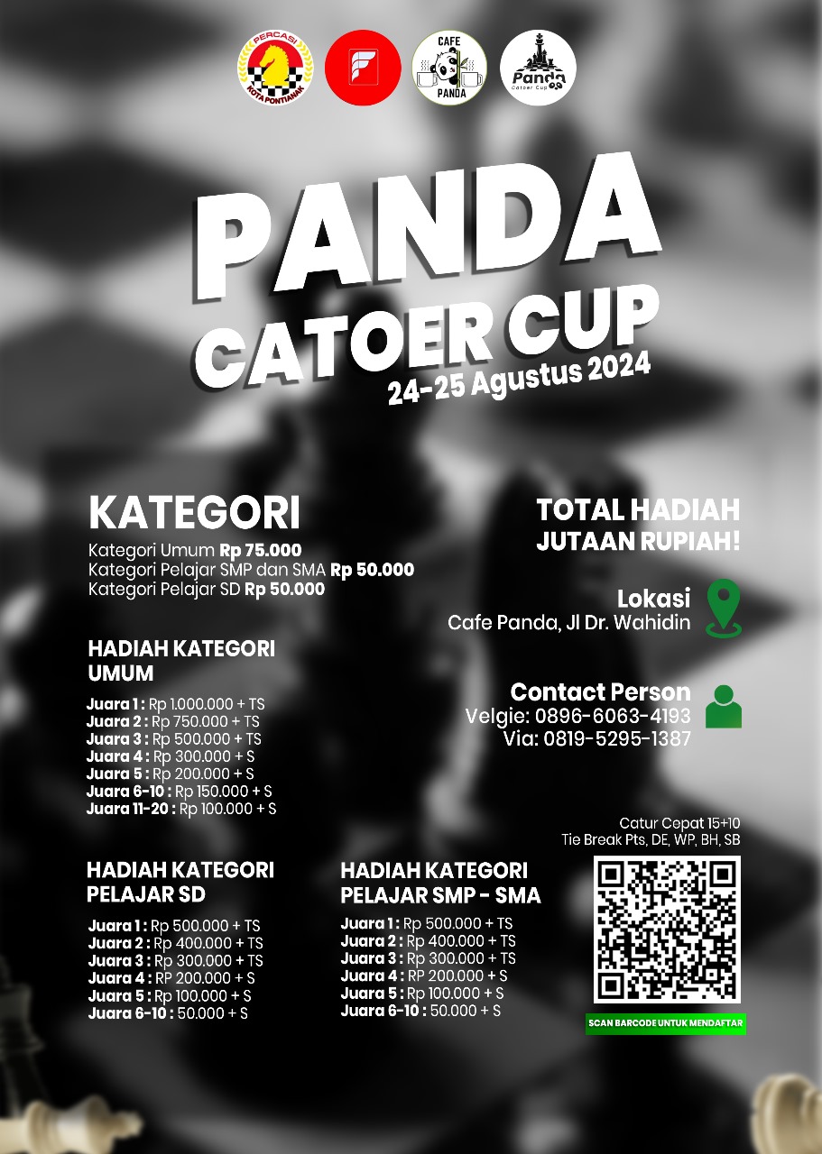 Kompetisi Panda Catoer Cup, Ajang Adu Strategi Catur Digelar