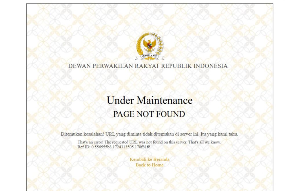 Situs DPR RI Down di Tengah Kontroversi Putusan MK