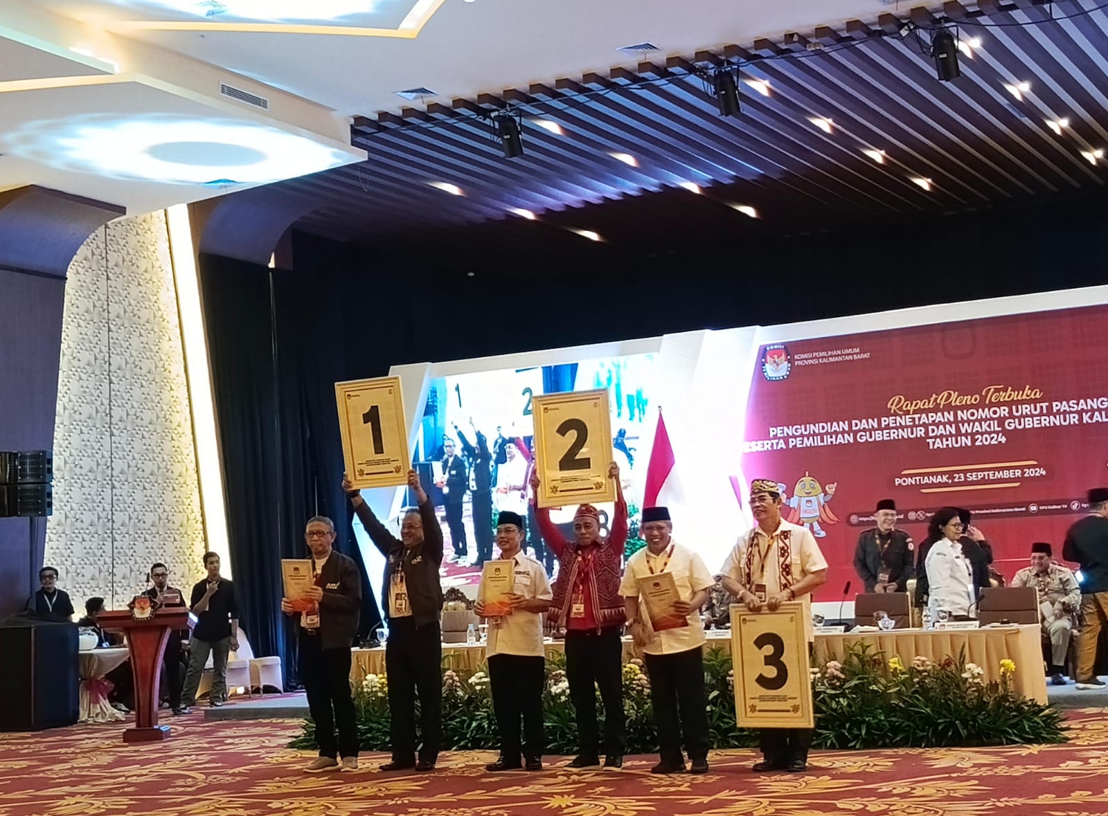 Nomor Urut Paslon Pilkada Kalbar: Midji-Didi Nomor 1, Norsan-Krisantus Nomor 2, Muda-Jakius Nomor 3