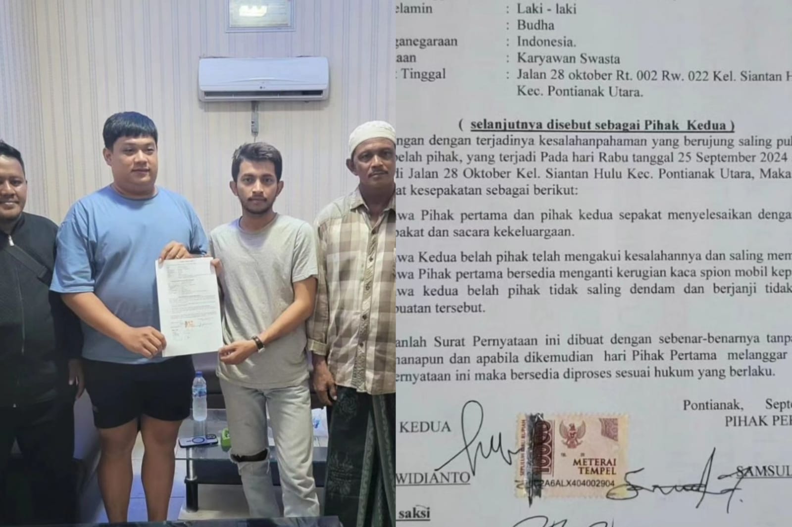 Aparat Polsek Pontianak Barat Mediasi Damai Keributan Antara Pengendara Mobil dan Motor