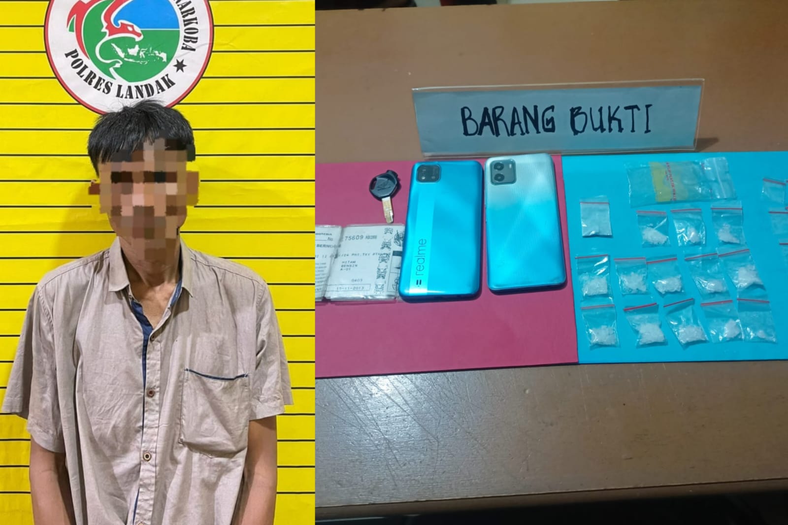 Pengedar Narkoba Diciduk di Landak, Polisi Amankan Shabu dan Ekstasi
