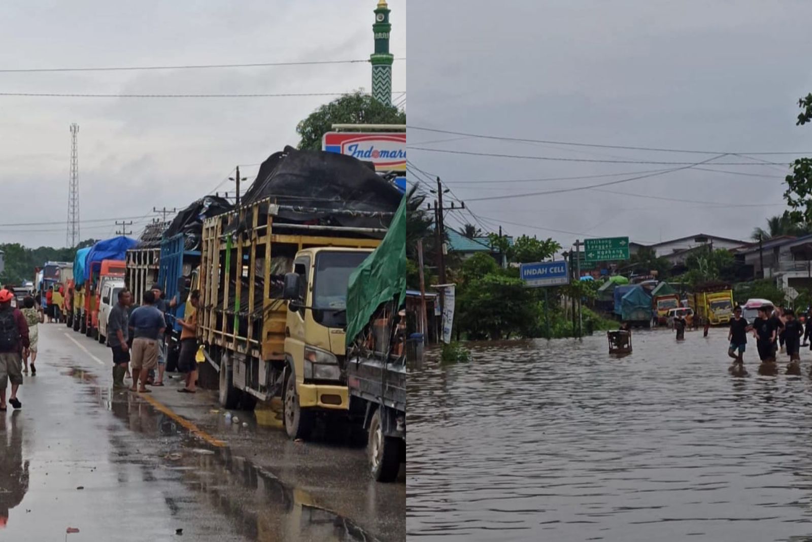 Banjir di Sosok, Tayan Hulu Putus Akses Jalan, Kendaraan Antre Hingga 1 Kilometer
