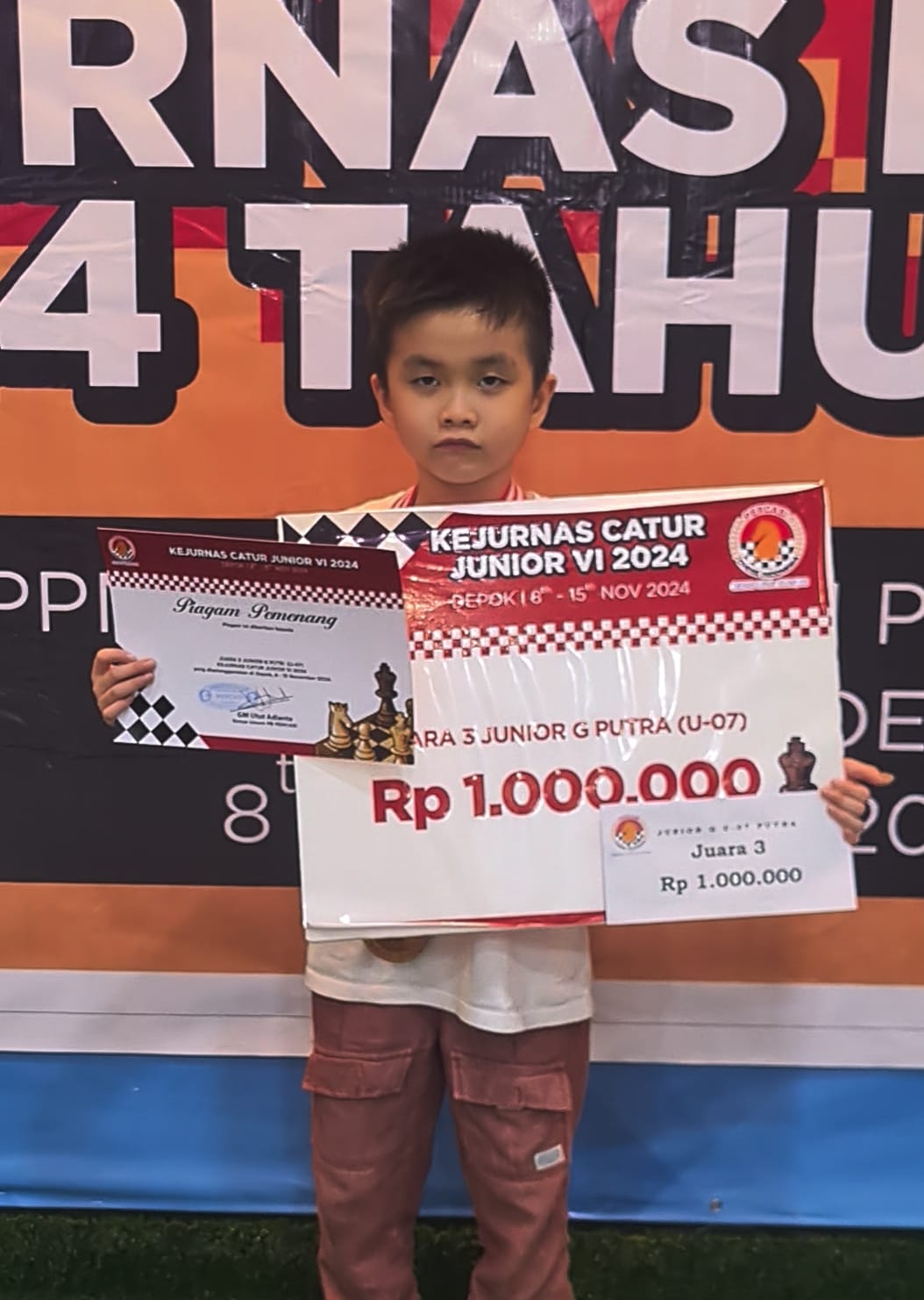 Kejurnas Catur Junior, Edrick Persembahkan Medali Perunggu bagi Kalbar