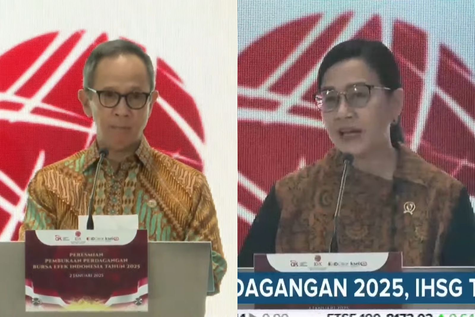Pembukaan BEI 2025: Sri Mulyani Bicarakan Pajak Barang Mewah, OJK Optimis Genjot Bursa Saham