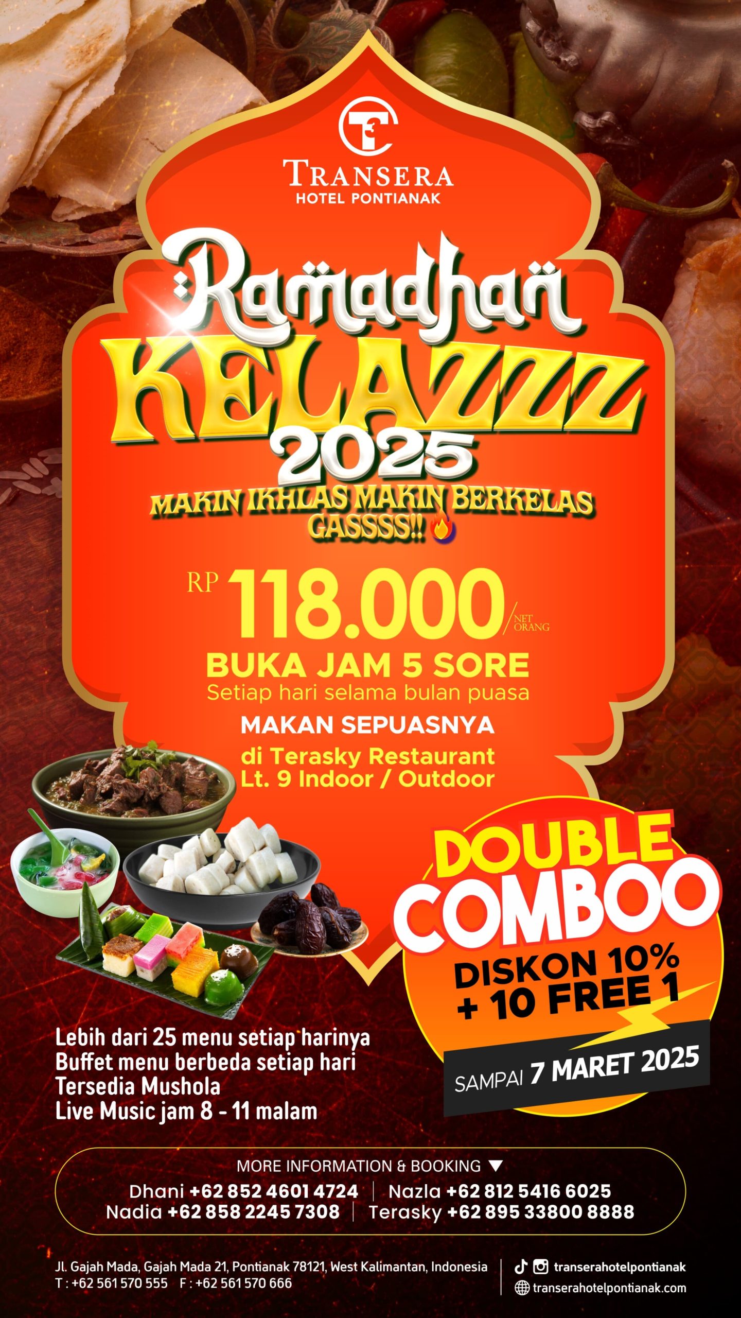 RAMADHAN KELAZZZ di Transera Hotel Pontianak Hadirkan Discount Bukber DOUBLE COMBO