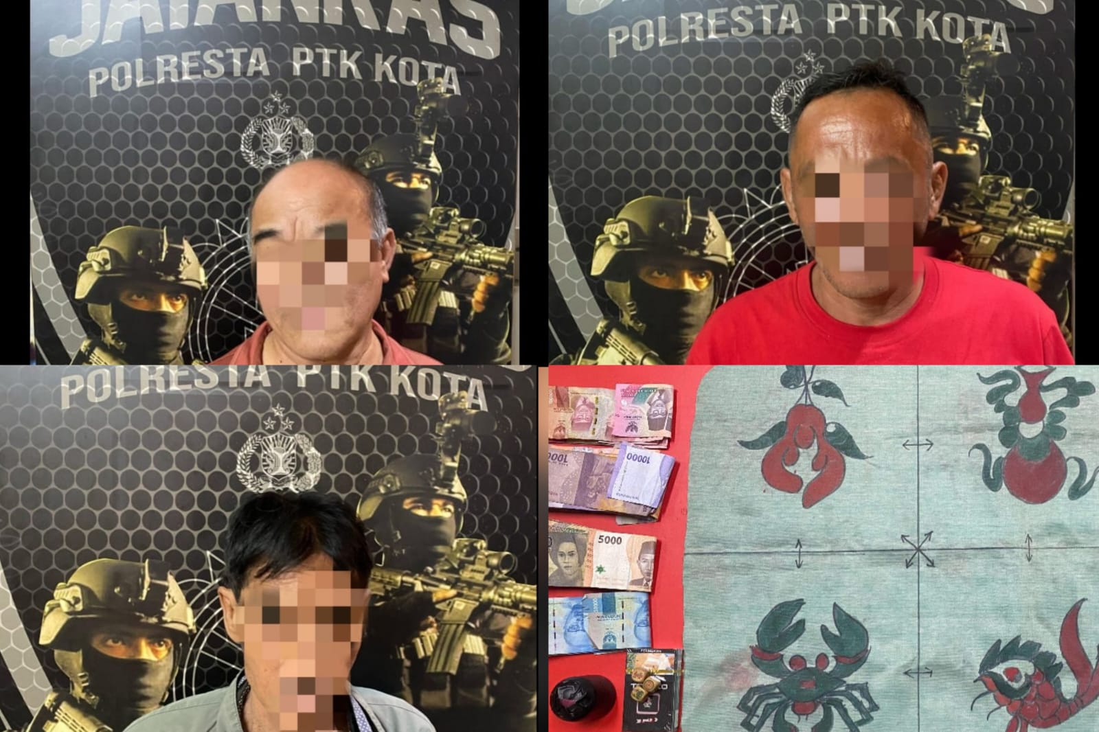 Polresta Pontianak Gerebek Perjudian Kolok-kolok, Tiga Pria Diamankan