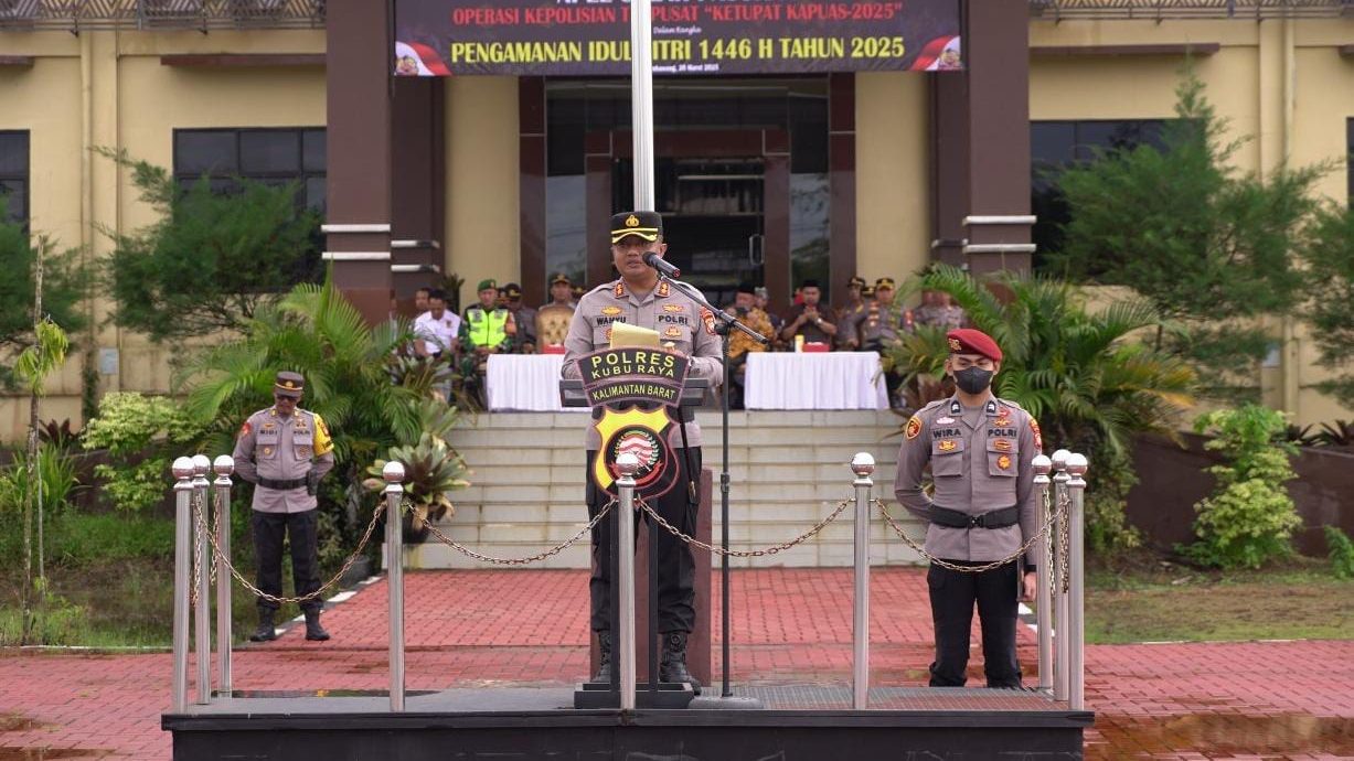 Polres Kubu Raya Laksanakan Apel Gelar Pasukan Operasi Ketupat 2025 Jelang Perayaan Idulfitri