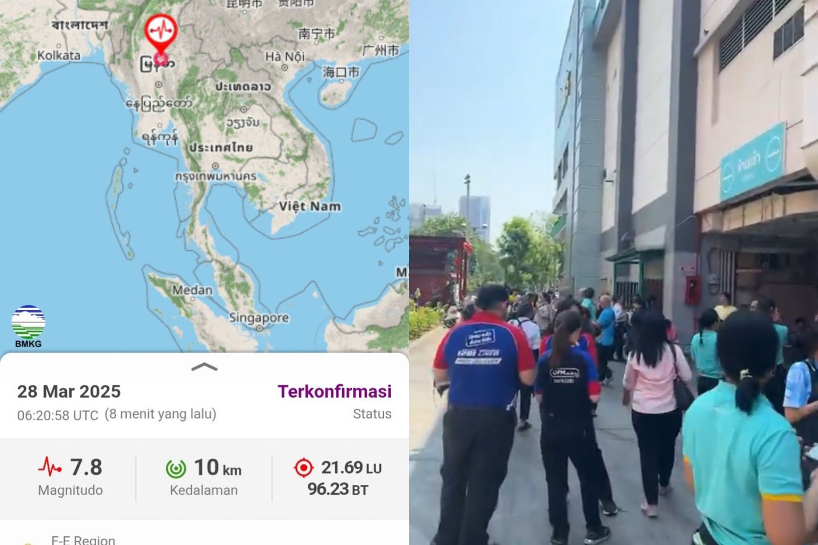 BREAKING NEWS - Gempa Magnitudo 7,8 Guncang Myanmar, Terasa hingga Thailand dan China