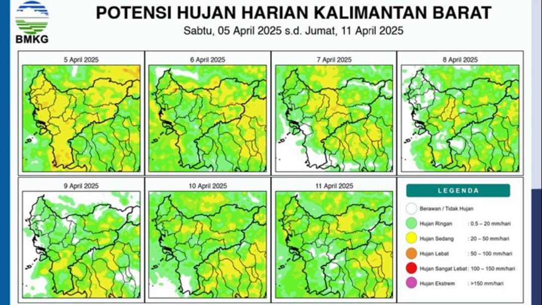 Kalimantan Barat Diperkirakan Akan Hujan dengan Intensitas Sedang dan Deras