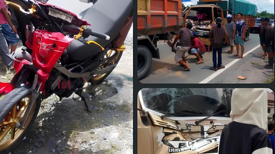Tabrakan Beruntun di Jalan Mensere Tebas, Libatkan 4 Kendaraan, Pengendara Motor Alami Patah Kaki