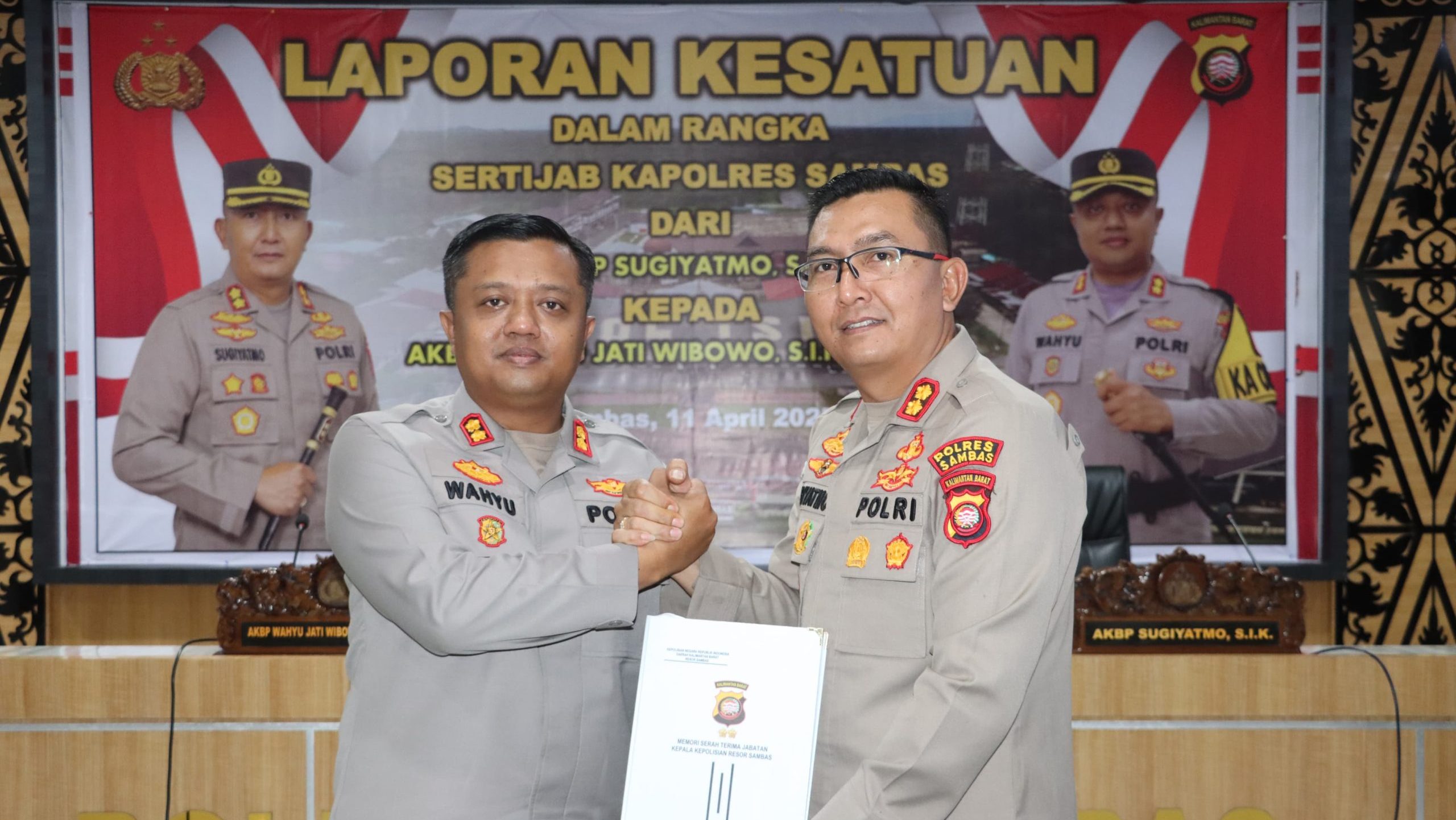 Sertijab Kapolres Sambas, AKBP Wahyu Jati Wibowo Resmi Gantikan AKBP Sugiyatmo