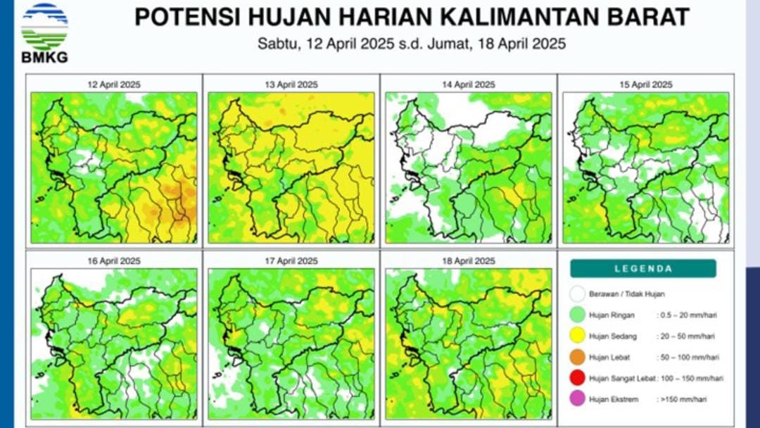 Kalimantan Barat Hari Ini Diperkirakan Akan Hujan di Banyak Wilayah