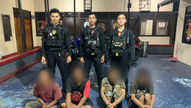 Tim Patroli Enggang Tangkap Pelaku Pencurian Kabel Telkom di Pontianak Selatan