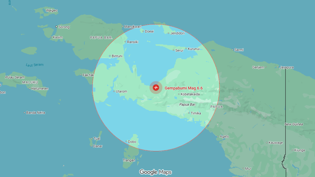 Gempa M6,6 Guncang Nabire, Jaringan Telekomunikasi dan Listrik Terputus