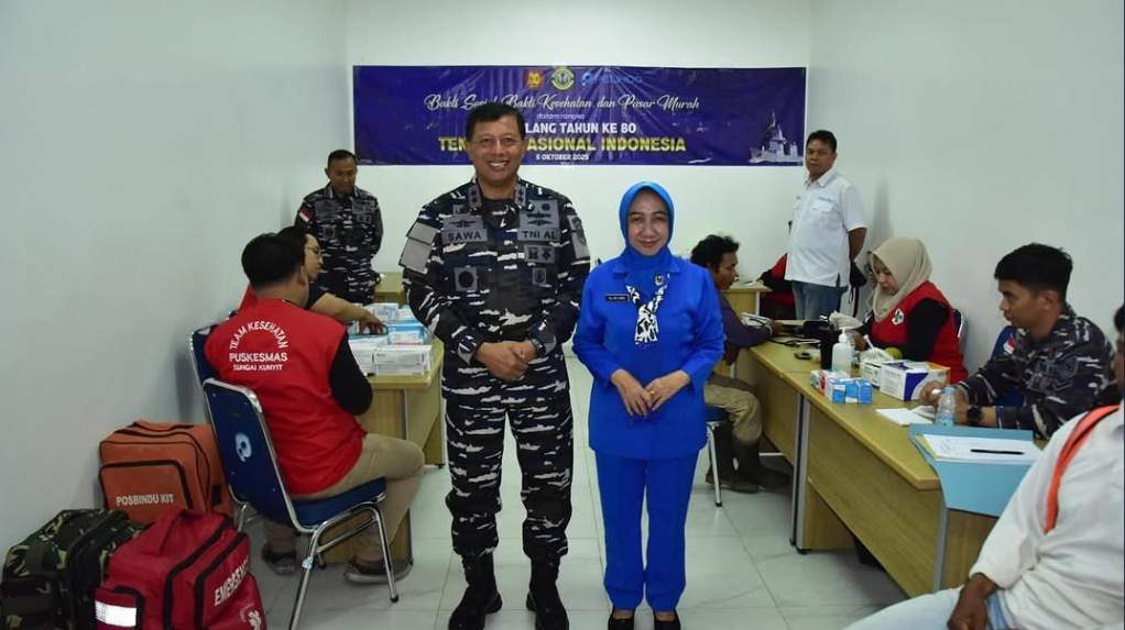 Kodaeral XII Gelar Baksos Kesehatan dan Pasar Murah di Kijing Mempawah