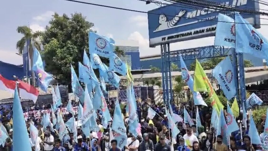 6.000 Buruh KSPSI "Kepung" Pabrik Michelin Cikarang, Tolak Rencana PHK Massal