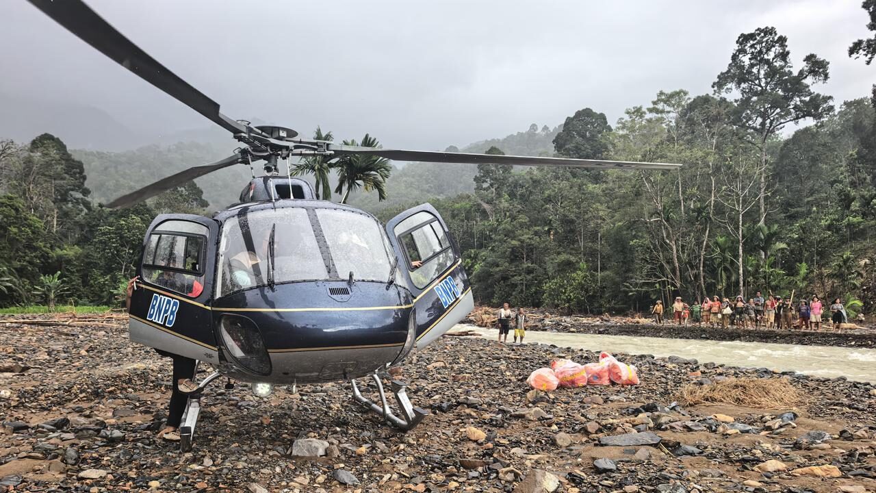 Akses Darat Putus Total, BNPB Tempuh Jalur Langit Tembus Isolasi Desa Sihaporas