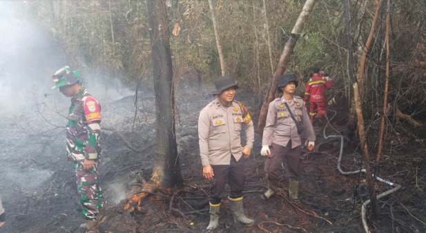 Api Kembali Menyala, 30 Personel Gabungan Sisir Kebakaran Lahan di Jalan Trans Kalimantan
