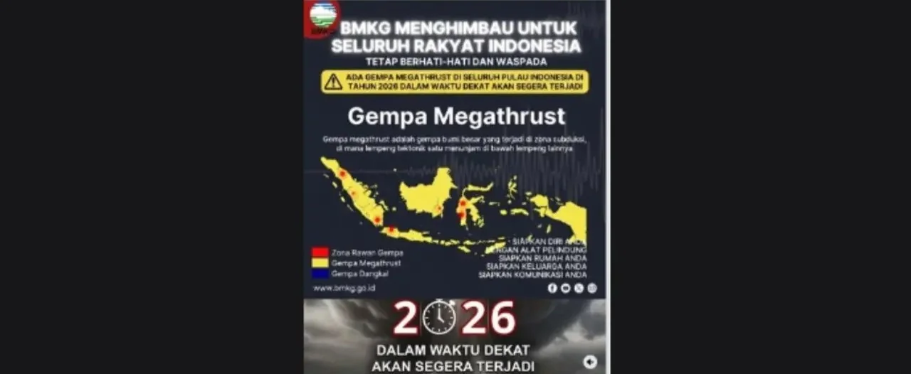BMKG Bantah Isu Gempa Besar Akan Terjadi 15 Agustus 2026