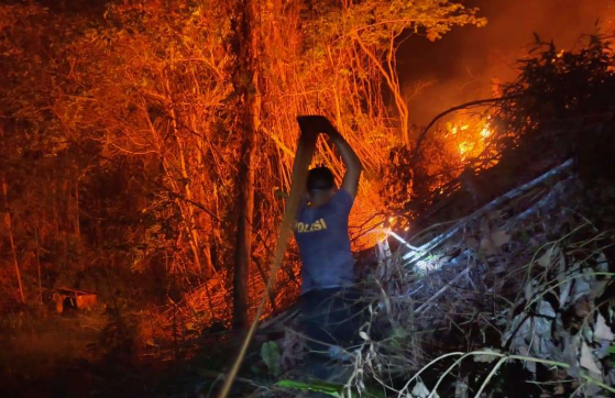 Lahan 1,5 Hektare Terbakar, Polsek Entikong Ingatkan Bahaya Membakar Lahan