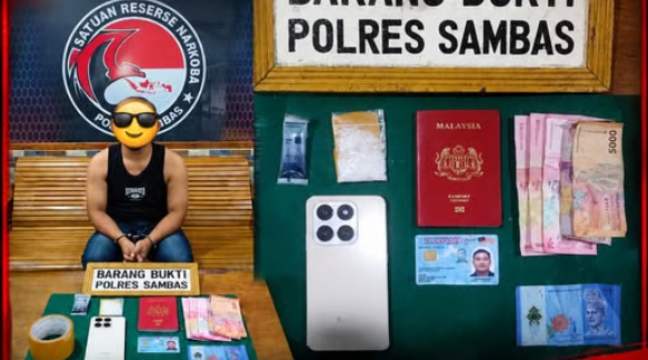 WN Malaysia Ditangkap di Aruk Sambas, Polisi Sita Sabu 9,20 Gram dari Lokasi Perbatasan