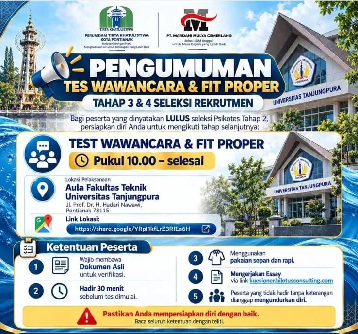 Dugaan Kecurangan Bayangi Rekrutmen PDAM Pontianak, Peserta Curiga Ada “Titipan” yang Sudah Disetting