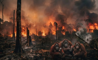 Karhutla Putus Habitat Orang Utan di Kalbar, Sejumlah Satwa Terpaksa Bertahan di Perkebunan Warga