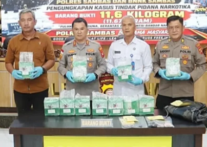 Polres Sambas Sita 11,67 Kilogram Sabu, Dua Pria Ditangkap di Lokasi Berbeda