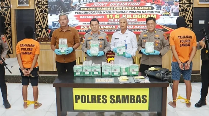 Polisi Ungkap Dugaan Modus Kurir dan Sistem Ranjau dalam Peredaran 11,67 Kg Sabu di Sambas