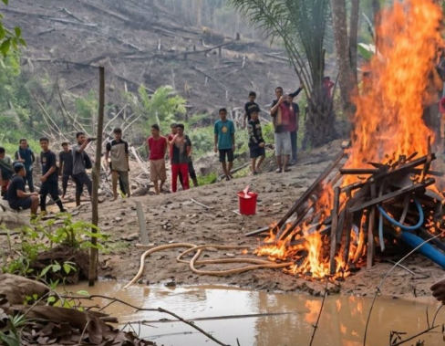Puluhan Warga Nanga Taman Tolak Tambang Emas Ilegal, Minta PETI Biang Marau Dihentikan