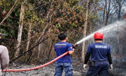 Kebakaran Lahan Terjadi Dekat Permukiman di Sekadau