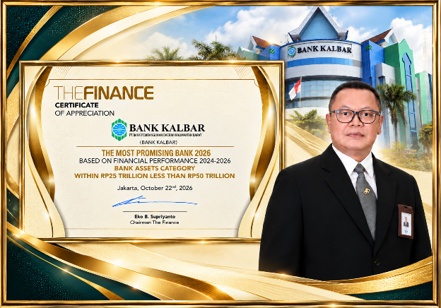 Bank Kalbar Raih The Finance Award 2026 Predikat Sangat Bagus dengan Nilai 91,85