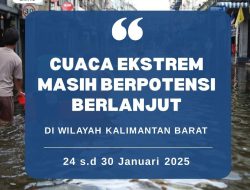 Cuaca Ekstrem di Kalimantan Barat Masih Berpotensi Berlanjut