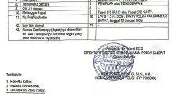 DPO - Potongan surat Direskrimum Polda Kalbar yang menjelaskan soal DPO Drg HW terkait kasus penipuan atau penggelapan, kemarin.