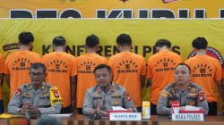 Kapolres Kubu Raya, AKBP Wahyu Jati Wibowo mengungkapkan bahwa Operasi Pekat sukses jaring 11 tersangka dari sejumlah kasus (foto: Humas Polres Kubu Raya)