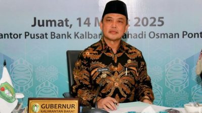 Gubernur Kalimantan Barat, Dr. (H.C.) Drs. H. Ria Norsan, M.M., M.H., memimpin Rapat Umum Pemegang Saham (RUPS) Tahunan Tahun Buku 2024 PT Bank Pembangunan Daerah Kalimantan Barat (Bank Kalbar) di Kantor Pusat Bank Kalbar, Pontianak, pada Jumat, 14 Maret 2025.