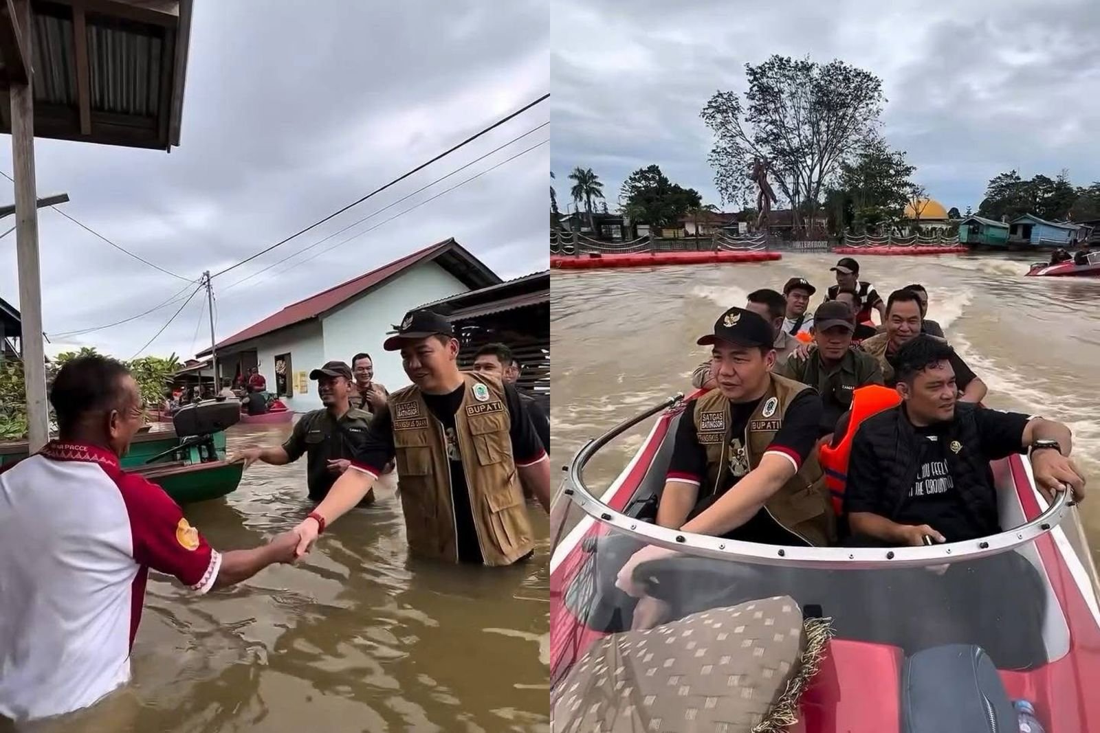 Bupati Kapuas Hulu, Fransiskus Diaan, didampingi jajaran pemerintah daerah meninjau langsung wilayah terdampak banjir di Kecamatan Bika. Selain berdialog dengan warga, Bupati juga menyalurkan bantuan sembako untuk para pengungsi.