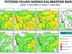 Sebagian Besar Wilayah Kalimantan Barat Berpotensi Hujan Sedang
