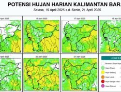 Sebagian Wilayah Kalimantan Barat Diperkirakan Akan Hujan Sedang