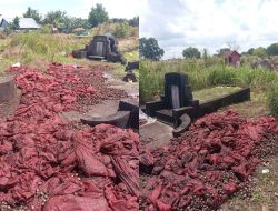 Puluhan Karung Bawang Busuk Dibuang di Pemakaman Thiong Hua di Singkawang