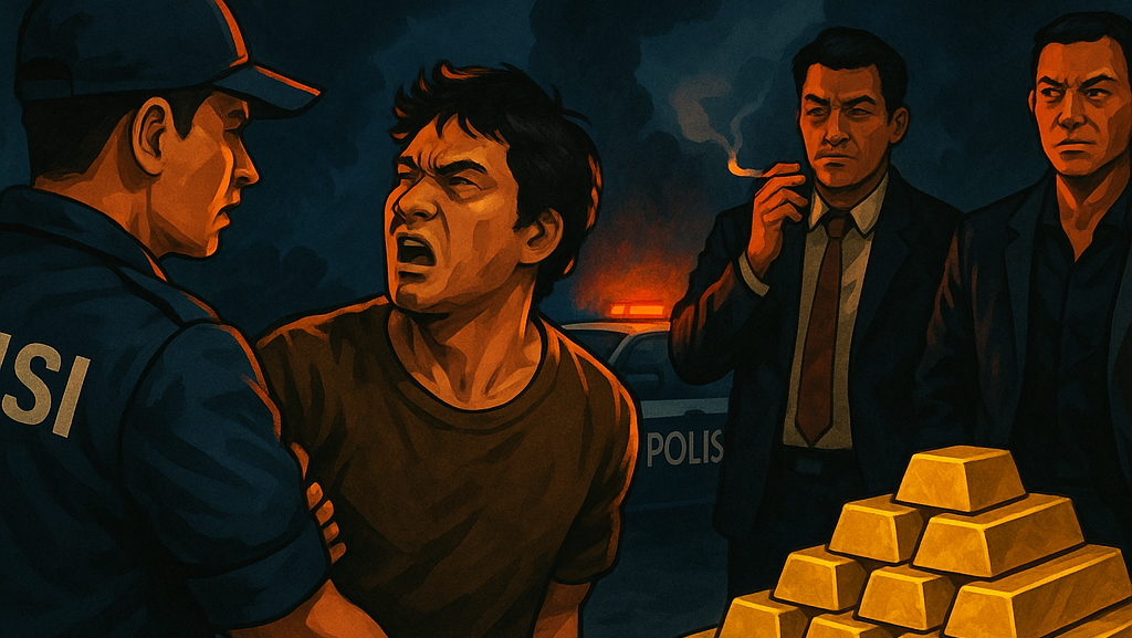 Ilustrasi – "L", Adik dari tokoh jaringan mafia emas SB, menjadi buron utama setelah lokasi usahanya digerebek polisi. Ketegangan antara dua kelompok besar emas ilegal, SB dan AS, kian meningkat di tengah upaya penegakan hukum yang masif.