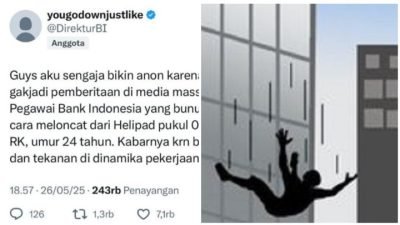 Seorang pegawai BI diduga bunuh diri dengan melompat dari helipad Gedung Bank Indonesia, Jakarta Pusat. Polisi mengonfirmasi dan tengah menyelidiki kasus tersebut. (Ilustrasi)