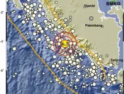 Pusat gempa tersebut, menurut Badan Meteorologi Klimatologi dan Geofisika (BMKG), berada di laut 43 km Barat Daya Bengkulu. 34 unit rumah di Kota Bengkulu mengalami kerusakan. Foto: akun X @BMKG