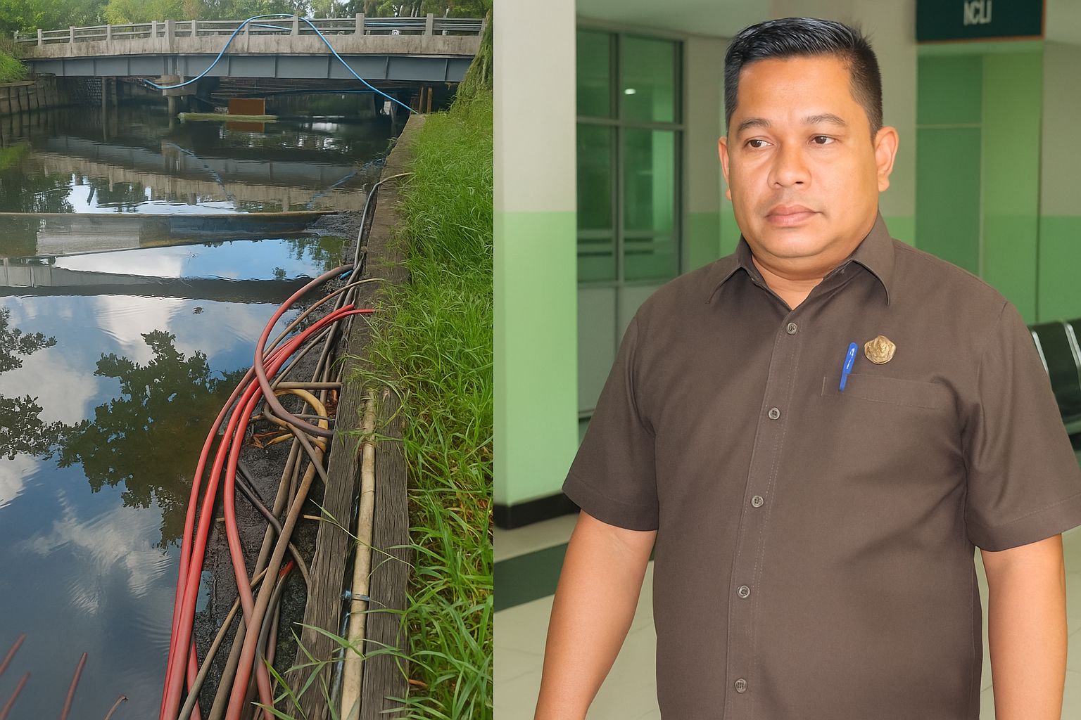 Anggota DPRD Kota Pontianak, Berdi megecam kondisi instalasi kabel fiber optik (FO) yang semrawut di Kota Pontianak. Ia menilai kondisi ini membahayakan keselamatan warga dan mengganggu sistem drainase kota. (Foto: Faktakalbar.id)