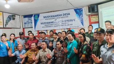 Pemdes Desa Sanatab Sambas gelar Musdesus Pembentukan Koperasi Merah Putih Desa, Jumat (23/5/2025). (ist)