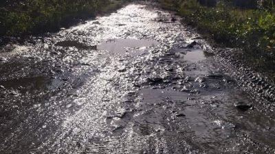 Jalan penghubung utama Dusun Muara Dungun Desa Pangkalan Kongsi. (Dok. Ist)