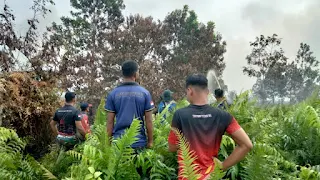 Tim gabungan melakukan pemadaman api di lahan gambut Desa Rasau Jaya Umum, Kubu Raya, Rabu (11/6/2025). Dok. Istimewa