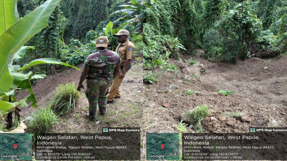 Peristiwa tanah longsor melanda Kabupaten Raja Ampat, Papua Barat Daya, Senin (2/6). Sumber foto: BPBD Kabupaten Raja Ampat.
